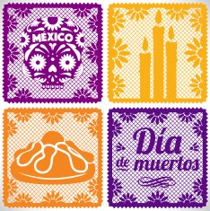 D&iacute;a de Muertos - Set Papel Picado N4