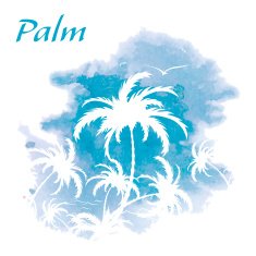 Palm trees watercolor background N8