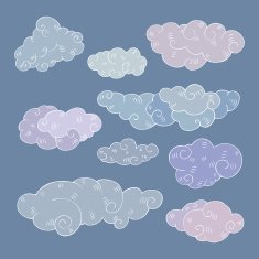 Vintage clouds set