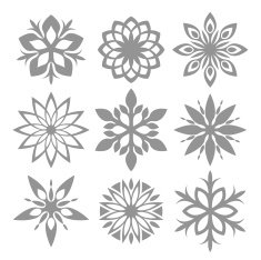 Snowflake Icon set Isolated on white background