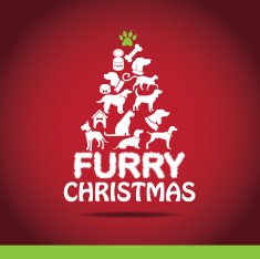 Furry Christmas Tree greeting card design