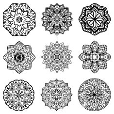 Vector round ethnic ornaments