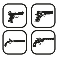 Gun icon - four variations