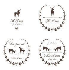 Vintage Labels Collection with Deers