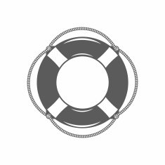 lifebuoy Black and white vector illustration