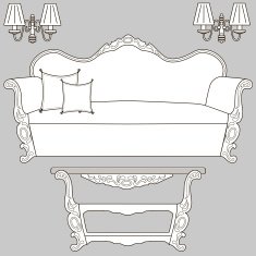 furniture icons in classic style N3
