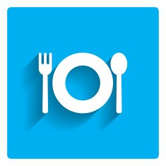Plate with fork and spoon