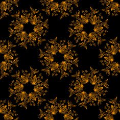 Abstract floral seamless pattern in black and gold N3