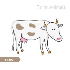 Vector cute cartoon white with spots isolated background N2