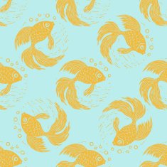 Seamless pattern with goldfishes N2