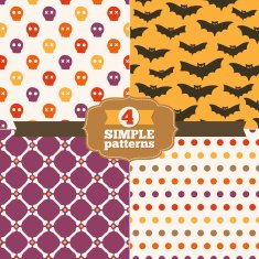 Set of Halloween seamless patterns in one palette