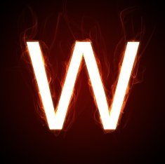 Fiery font - letter W