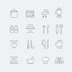 kitchen vector thin line symbol icon
