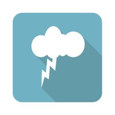 Square thunderstorm icon