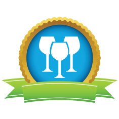 Gold stemware logo
