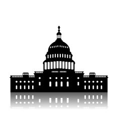 Washington Capitol building skyline silhouette vector free image download