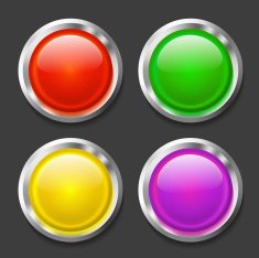 Color Glossy Button Set On Black