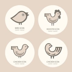 icons rooster chicken Vector logo set for your business N2