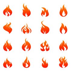 Fire Flat Icon Set