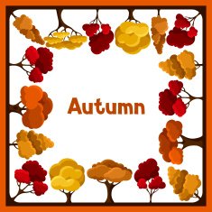Autumn background design with abstract stylized trees N5