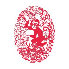Playing monkey(Chinese traditional paper-cut art) N3