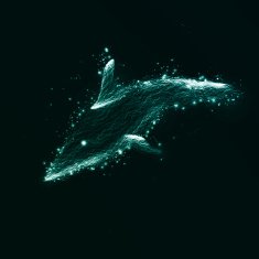 Neon dolphin abstract futuristic art N5