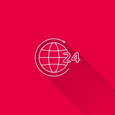 Twenty-four hour worldwide service