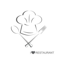 Restaurant 2 Chef hat with spoon and fork