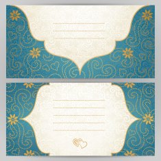 Vintage ornate cards with flowers and curls N5