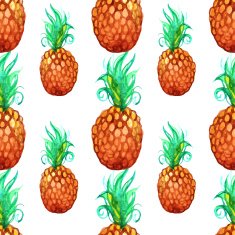 Watercolor pineapple pattern