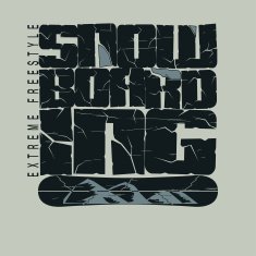 Snowboarding winter sport emblem T-shirt - vector N2