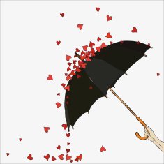Umbrella with hearts Valentine's Day