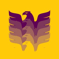 Graceful soaring eagle logo with outstretched wings N4