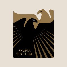 Graceful soaring eagle logo with outstretched wings N6