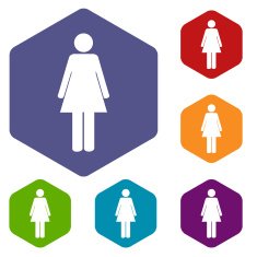 Woman rhombus icons