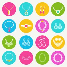 icons set women accessories collection of jewellery N2