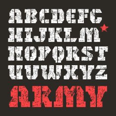 Stencil-plate serif font military N2