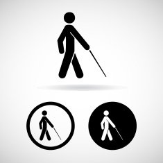 Vector blind symbol on gray background Illustration EPS10 N11