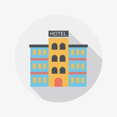 Hotel flat icon with long shadow N20