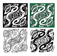 Celtic dragons with tribal entwined wings
