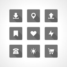Web site vector icons set shadow effect N19