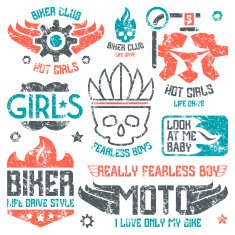 Car and biker masculine badges