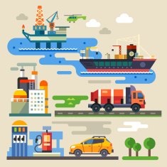 Oil rig transportation car refueling