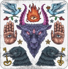 Hand-drawn hell set of old school tattoo collection