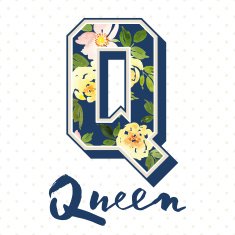 Style College Flower pattern Queen Watercolor N2