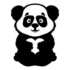 Panda bear with heart N2