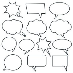Set of vector comic speech bubbles N4