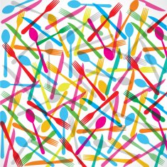 Colorful forks background
