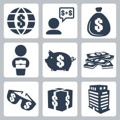 Vector isolated money icons set N4