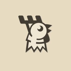 Rooster head abstract logo isolated on a white backgrounds N5
